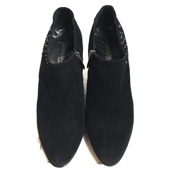 Aquatalia Black Suede Heels with Metallic Detail Size 8 - Picture 3 of 9